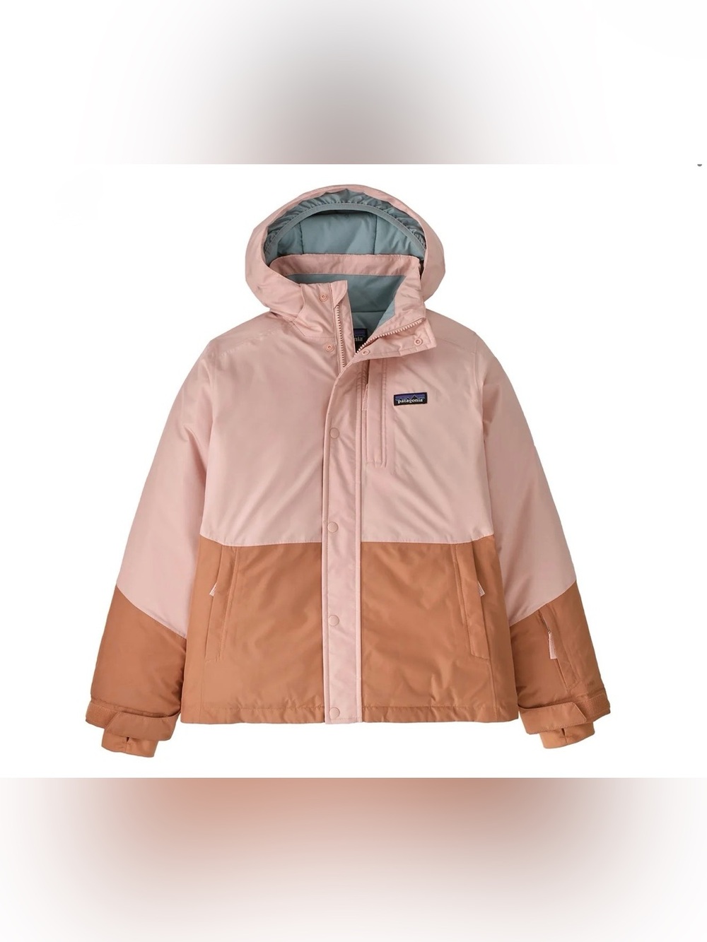 Patagonia kids Powder Town Jacket in Mallow Pink